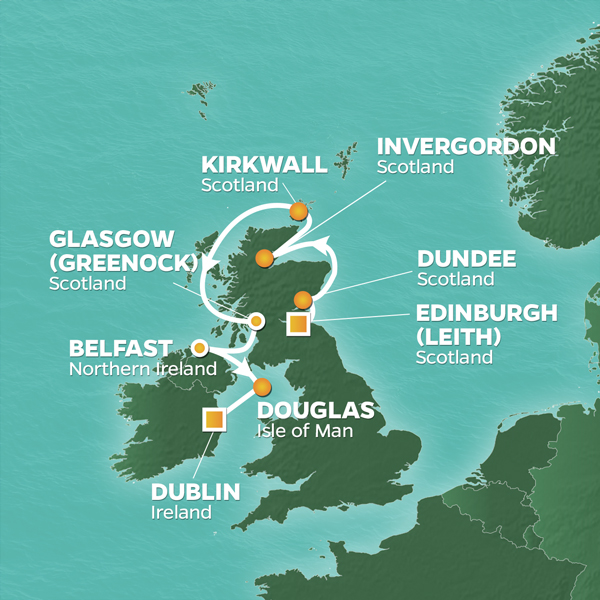 PerryGolf 2024 BRITISH ISLES & 152nd OPEN GOLF CRUISE Map PerryGolf 2024 BRITISH ISLES & 152nd OPEN GOLF CRUISE Map