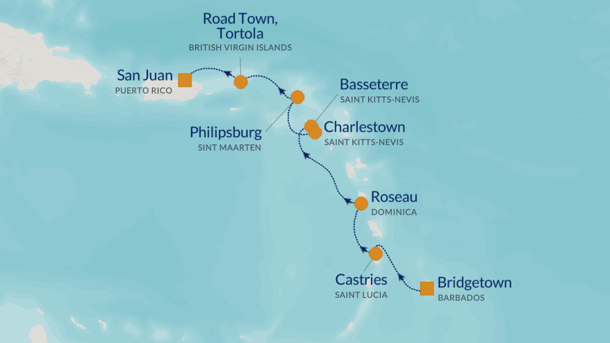 2025 Caribbean GOLF CRUISE Map